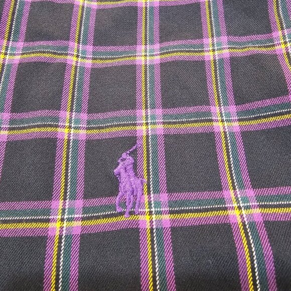 Men's Ralph Lauren Blake Plaid‎ Button Down Shirt Size L Purple Pony - Picture 5 of 7